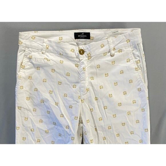 Mason's Jaqueline Capri 100% Cotton Chino Pants. Cherry Print, Tag 42. EUC!! - Picture 6 of 9